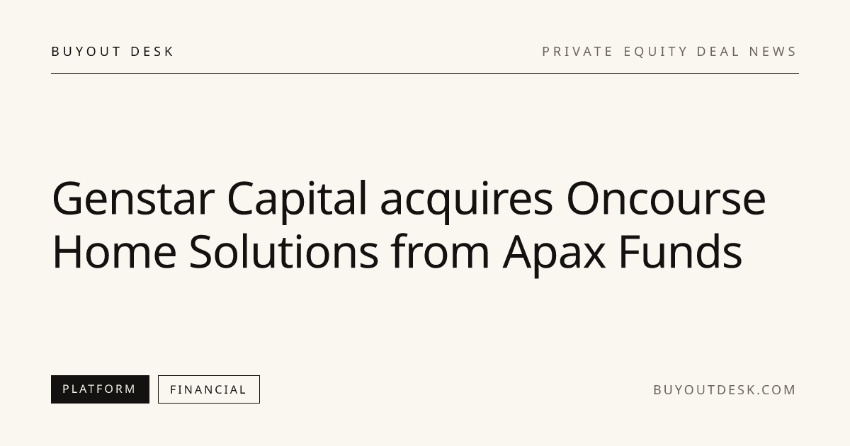 Genstar Capital acquires Oncourse Home Solutions from Apax Funds ...